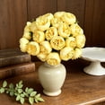 thumbnail image 4 of Artificial Peony Bouquet 27 Heads Faux Silk Flowers in Raffia Wrap Realistic Fake Peonies for Home Decor Vase Flowers for Living Room Table Centerpiece Wedding Farmhouse 1PCS, 4 of 6