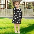 thumbnail image 5 of Girls' long-sleeved dress Cute Cartoon Ghost Girls' A-line dress with ribbed cuffs Soft and comfortable, 5 of 6