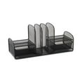 thumbnail image 2 of "Onyx Mesh Desk Organizer, Three Sections/Two Baskets, Steel Mesh, 17 x 6.75 x 7.75, Black | Bundle of 5 Each", 2 of 3