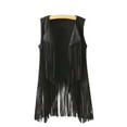 thumbnail image 5 of Babysbule Womens Cardigans Women Winter Faux Suede Ethnic Sleeveless Tassels Fringed Vest Cardigan Women's Top Blouse, 5 of 5