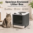 thumbnail image 2 of Unbranded Odor Control Enclosed Cat Litter Box with Stainless Steel, BPA-Free Plastic, Gray, 2 of 14