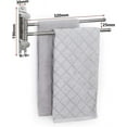 thumbnail image 2 of Rotating 180° Stainless Steel Towel Rack - 2 Bar Wall Mount for Bathroom & Kitchen, 2 of 5
