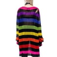 thumbnail image 5 of Franhais Women Hollow Out Shirt, Long Sleeve Round Neck Striped Cutout Knitting Casual Party Fall Spring Tops, 5 of 9