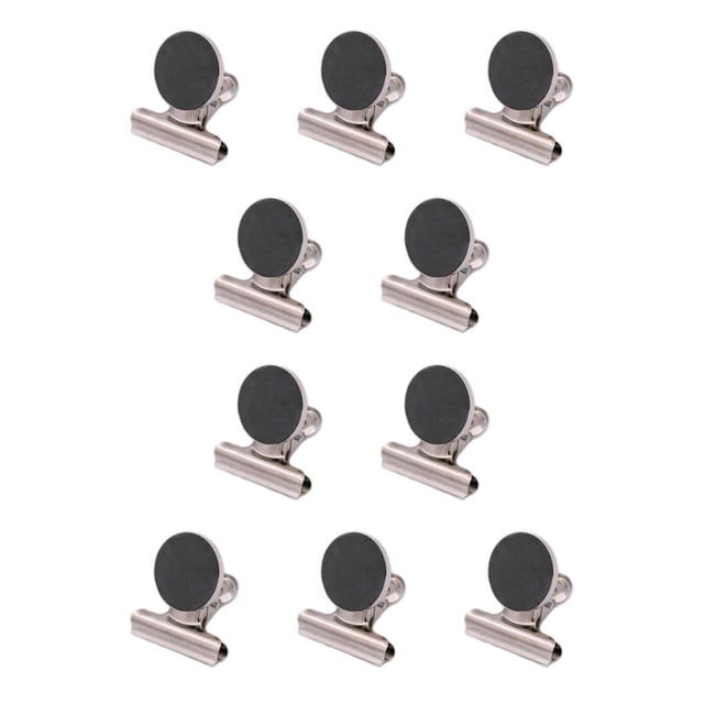 Naiovety Clip Rustproof Electroplated Plating Base Shiny Memo Note Holder Good Bright Stickiness Sticker Refrigerator Wall Como se muestra 10piezas