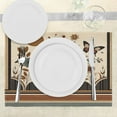 thumbnail image 3 of Ambesonne Boho Place Mats Set of 4, Mid Century Curving Lines Leaf, Standard Size, Beige Pale Caramel Grey, 3 of 5