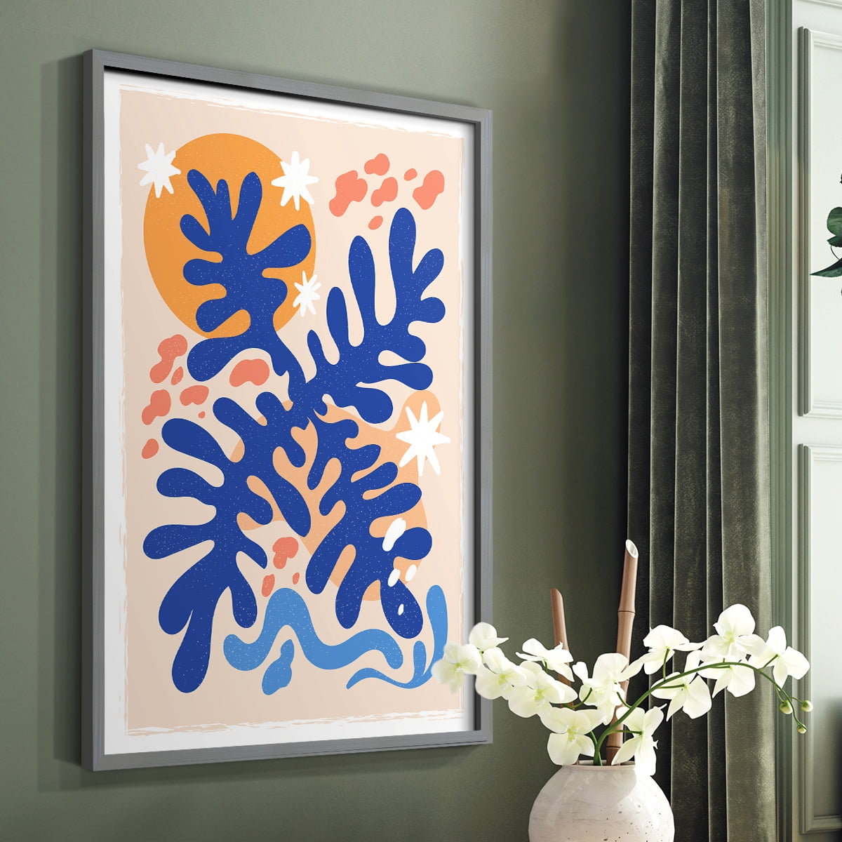 Matisse CCCLXVI in Gray Solid Wood 16 x 20 Framed Print