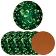 thumbnail image 2 of Saint Patrick's Day 6PCS Round Microfiber Leather Coasters – Set of 6 Drink Coasters, 11x11 cm/4.3x4.3 in, Absorbent Coaster for Home and Kitchen, 2 of 6