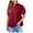 Red, variant on GEWSEY Women's Summer Button Down Shirts Short Lantern Sleeve V Neck Cotton Cute Dressy Casual Ladies Tops Blouses Red, 2XL