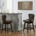 thumbnail image 4 of Holmes Tufted High-Back 360 Swivel Counter-Height Barstool Mid Brown, 4 of 11