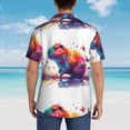 thumbnail image 6 of Daiia Watercolor Butterfly Guinea Pig Hawaiian Shirt for Men Gentle Cotton Regular Short Sleeve Casual-X-Large, 6 of 9
