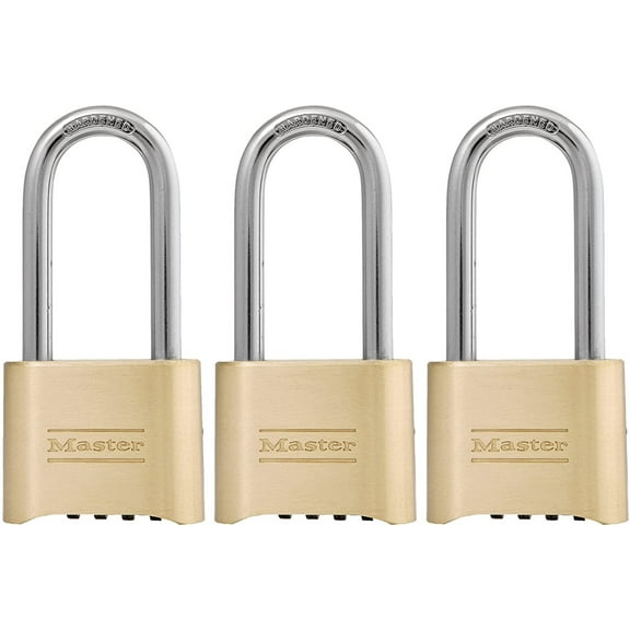 Master Lock Padlock, Set Your Own Combination Lock, 2 in. Wide, 175DLHEC3, Pack of 3