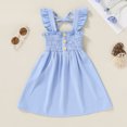 thumbnail image 2 of Younger Tree Baby Girl Dress Kid Summer Sleeveless Denim Beach Casual A-line Sundress for 3-4T, 2 of 6