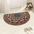 thumbnail image 7 of Colorful Half Circle Doormat Boho BathMat Semi Round Non-Slip Bathroom Rugs Floor Mat Linen Half Sun and Moon Rug Bohemian Decor Bath Door Semicircle Mats, 7 of 7
