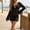 Black, variant on Ovbmpzd Sexy Summer Swimsuit Coverups for Women Hollowed Keyhole Khaki Bikini Tops Mini Trendy Long Sleeves Beach Dresses