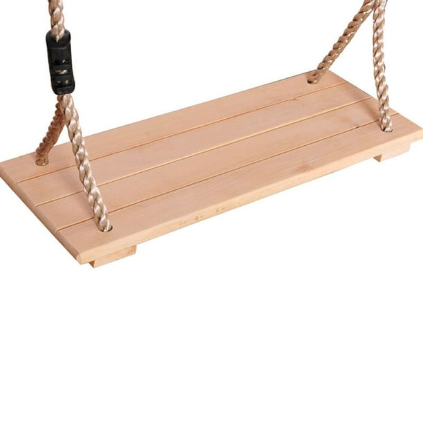 Classic Wooden Swing Seat with Strong Swing Rope Height-adjustable