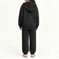 thumbnail image 6 of BXJX Girls Outfit Sets, Long Sleeve Outdoor Half Zip 2 Piece Hoodies and Jogger Pants Sets Black Size 5-6 T, 6 of 7