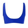 thumbnail image 5 of Hessimy Women's Sexy V Neck Twist Front Criss Cross Back Ruched Push Up Supportive Swimsuit Bikini Tops Only(Blue,XL), 5 of 5