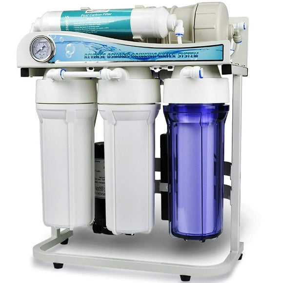 iSpring RCS5T 500 GPD High Flow Residential and Light Commercial Tankless Reverse Osmosis Water Filter System with 1:1 Drain Ratio