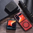thumbnail image 4 of Dteck Magnetic for Samsung Z Flip 6 Case, Shockproof PU Leather Slim Hard Support Wireless Charging Protective Cover, White, 4 of 4