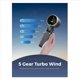 thumbnail image 5 of 2X Ventilador Turbo Portátil de Mano, Viento de 5 Velocidades, Funciona con Pilas, Hasta 12 Horas de Trabajo, Ventilador de Mano con Air Turbo Tech Negro, 5 of 5
