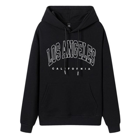 KONDYS Women Casual Fashion Letter Print Hoodie Graphic Drawstring Pullover Preppy Sweatshirt Stylish Cozy Women's Hoodies