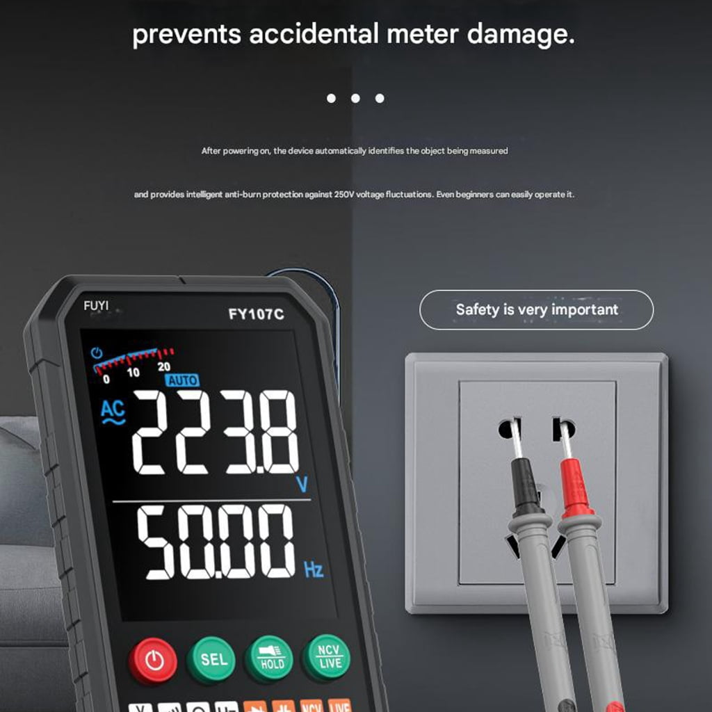 PatungKu Digital Multimeter Transistors Tester Electrical NCV Test Meter TrueRMS