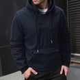 thumbnail image 2 of Momasggi Tactical Hoodies for Men Trendy 1/4 Button Long Sleeve Workout Hooded Sweatshirt Outdoor Hiking Pullover Tops with Pockets Navy M, 2 of 7