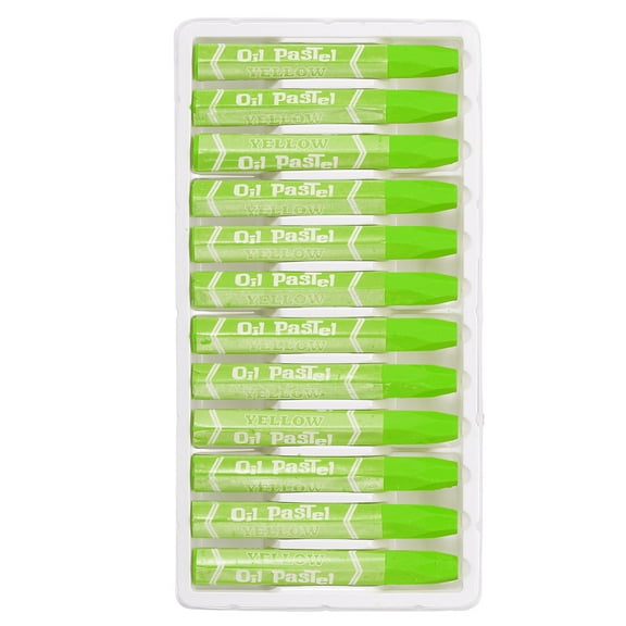 Uxcell Chartreuse Oil Pastels, 12Pcs Soft Oil Crayons Vibrant Creamy Pastels Stick Art Supplies for Painting Drawing