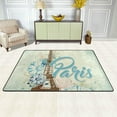 thumbnail image 3 of SKYSONIC Paris Eiffel Tower Flowers Lightweight Carpet Mats Area Soft Rugs Floor Mat Doormat Decoration for Rooms Entrance 36x24 inches, 3 of 6