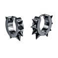 thumbnail image 2 of Pendientes de aro con bisagras cónicas de acero inoxidable para mujer y hombre, estilo punk, 2 of 3