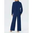 thumbnail image 4 of MINTREUS Lounge Sets for Women Casual Long Sleeve Button Down Shirt and Drawstring Wide Leg Pants Two Piece Outfits with Pockets Pjs, 4 of 6