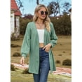 thumbnail image 5 of Women'S Crochet Open Cardigan Long Sleeve Cover Up Summer Dark Green S, 5 of 8