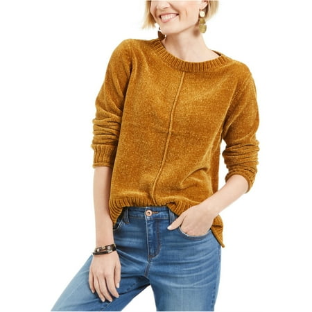 Style & Co Women's Chenille Pullover Sweater Yellow Size Petite Medium