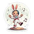 thumbnail image 6 of cartoon Rabbit Astronaut Stickers, Waterproof Rabbit Astronaut Sticker for Water Bottle Laptop Phone Cases Planner Skateboard Luggage Helmet Party Favor Decor, Ideal for Adults Teens Teacher Rewards, 6 of 9