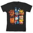 thumbnail image 5 of Five Nights at Freddy's Characters Pins Boy's Black T-shirt-S, 5 of 7