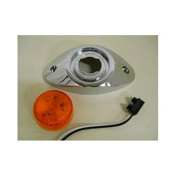 Amber 2.5" Round 4 LED Side Marker Clearance Light Kit / Chrome Twist On Base