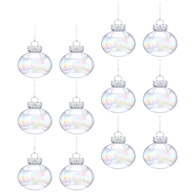 unbranded 12Ud Adornos Navideños Esferas Plásticas Para Decorar Árboles Y Fiestas