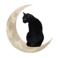 thumbnail image 1 of Colgante de gato lunar de metal para decoración de interiores y regalo Charm felino lunar, 1 of 8