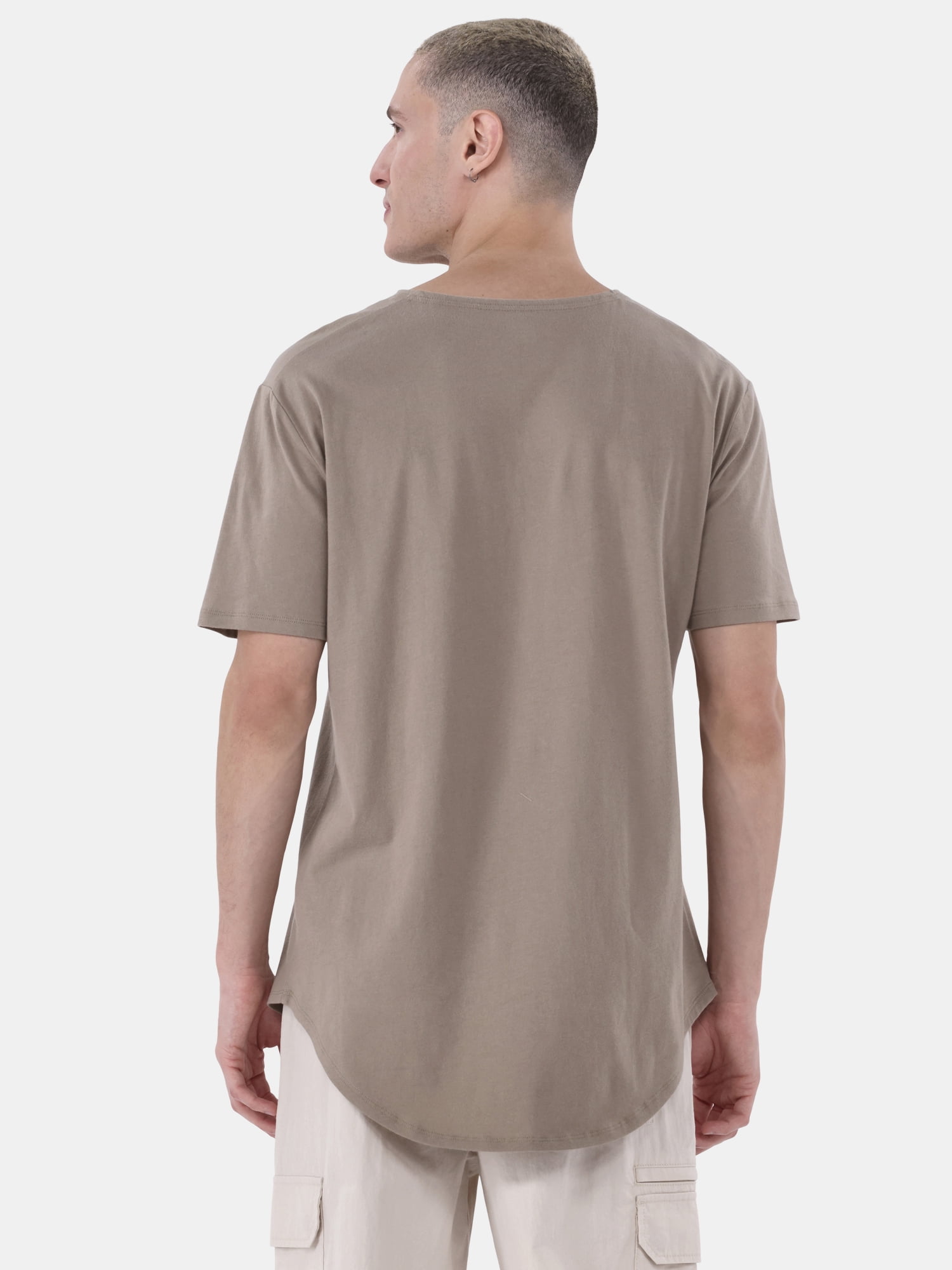 No Boundaries Men's & Big Men's Longline Curved Hem Elongated Tee Shirt, 2-Pack, Sizes XS-5XL