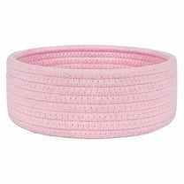 ACDANC Small Woven Baskets, Tiny Oval Shallow Storage Baskets, Mini Cotton Rope Empty Decorative Basket, Boho Little Organizer Bins for Bathroom, Cat Dog Toy Gifts Baskets