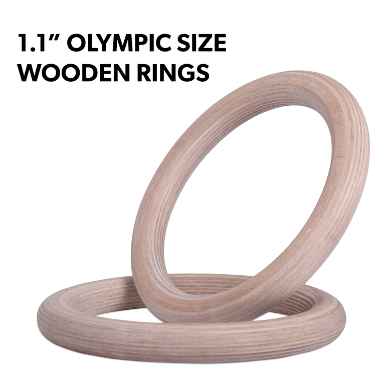 Verlenen Klaar knuffel DMoose Gymnastics Rings Wooden Olympic Rings 1500lbs with Adjustable Cam  Buckle Scale Non-Slip - Walmart.com
