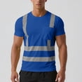 thumbnail image 2 of UVEASISHA High Visibility Shirts for Men Mesh Quick Dry Safety T-Shirt Short Sleeve Reflective Strip Work Tees Outdoor Construction Summer Tops with Chest Pocket Blue L, 2 of 9