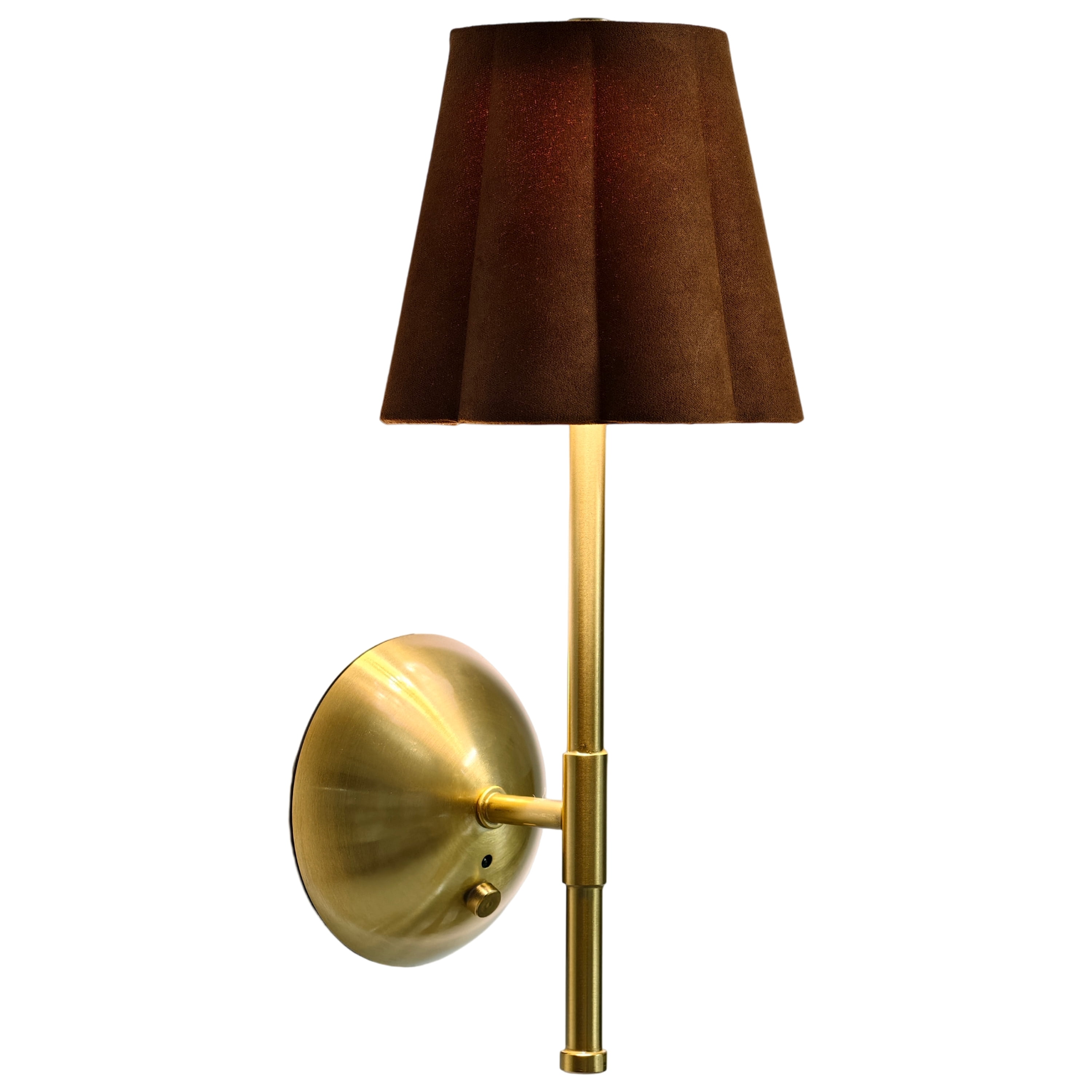 Home Decor Collection Sterling & Noble Home Brown Rounded Pleated Rechargeable Wall Sconce