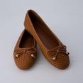 thumbnail image 2 of Cushionaire Audrey Woven Ballet Flats for Women | Round Closed Toe Dress Shoes, Bow Accent, Vegan Leather Upper, Comfortable Cushioned Footbed, Office Work Flat, 2 of 7