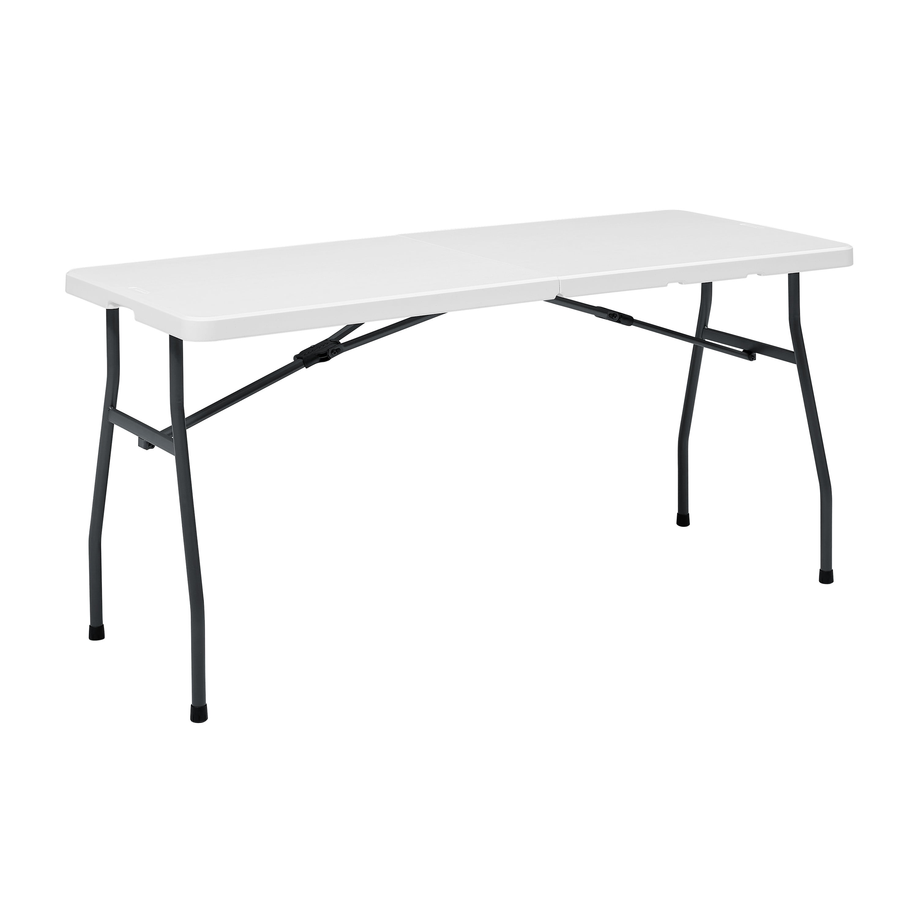 Ozark Trail 5 Foot Folding Table for Indoor/Outdoor, White, 60.5 in x 25.5 in x 29 in