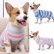 thumbnail image 2 of Xiao Hua Pijama para perro de manga larga a rayas, informal, para recuperación de cirugía de mascotas, adecuado para perros pequeños, 1 pieza, azul, talla M, 2 of 5