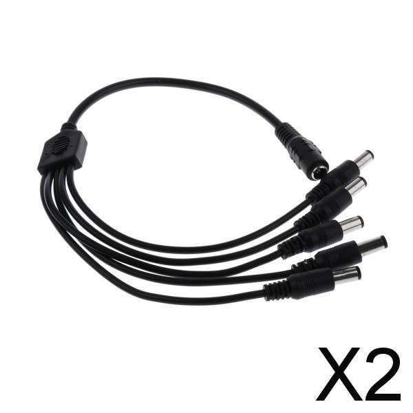 Cable Divisor De Potencia De Salida 2xDC 1 Hembra A 5 Macho Cable Y Adaptador 2 piezas