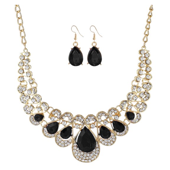 Jewelry Set for Women with Necklaces Earrings Drop Rhinestone Pendant Necklace and Earrings Jewelry Sets for Women Wedding Costume Engagement Accessories