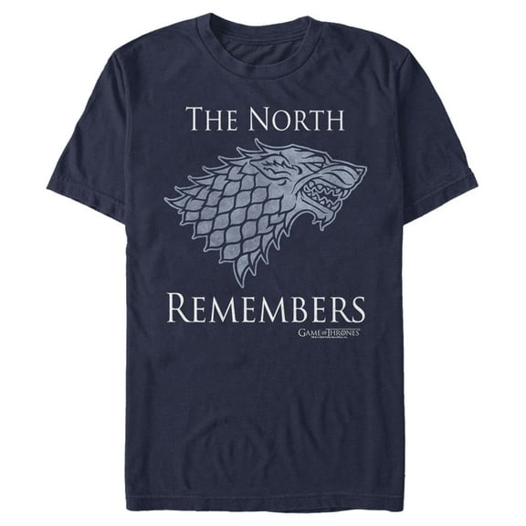 Men's Game of Thrones North Remembers Symbol  Graphic Tee Navy Blue Large