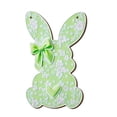 thumbnail image 2 of Letrero de madera 2D para puerta y ventana con diseño de conejos, lazos y corazones de Pascua para niña., 2 of 5
